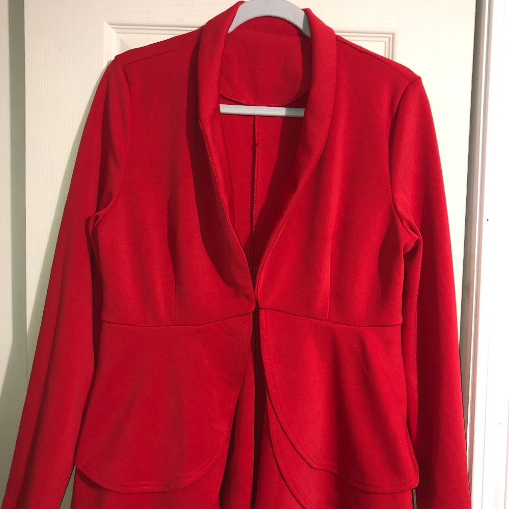 Women Long Sleeve Solid Blazer